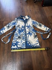 Farm Rio Anthropologie Long-Sleeve Blazer Dress Blue XL