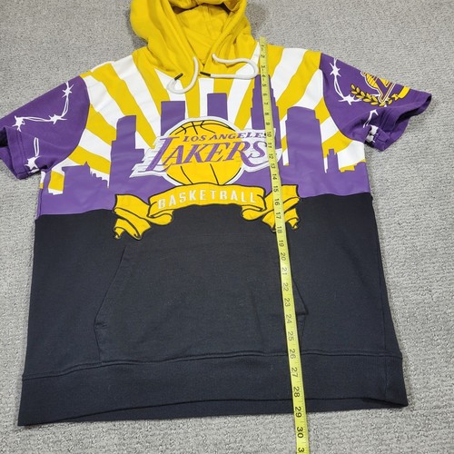 Lakers Basketball Mens Large Short Sleeve Hoodie All Over Print LA Silhouette - Picture 9 of 9