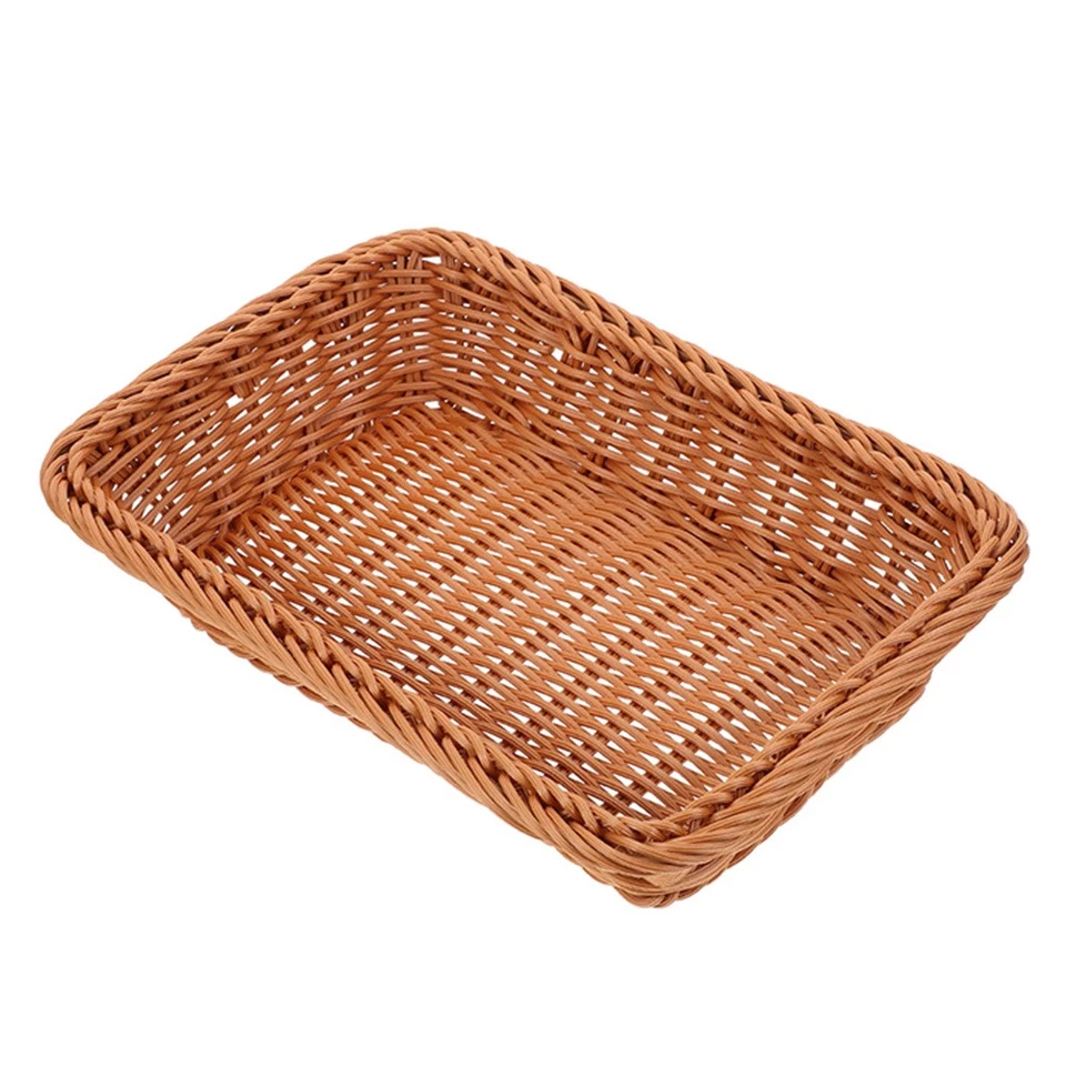  Cesto Portaoggetti Vimini Cestino Con Coperchio Intrecciato Plastica - Immagine 3 di 4