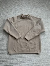 Men  s Vintage L L Bean Cotton Roll Neck sweater. Fisherman  s Nautical Cable Knit