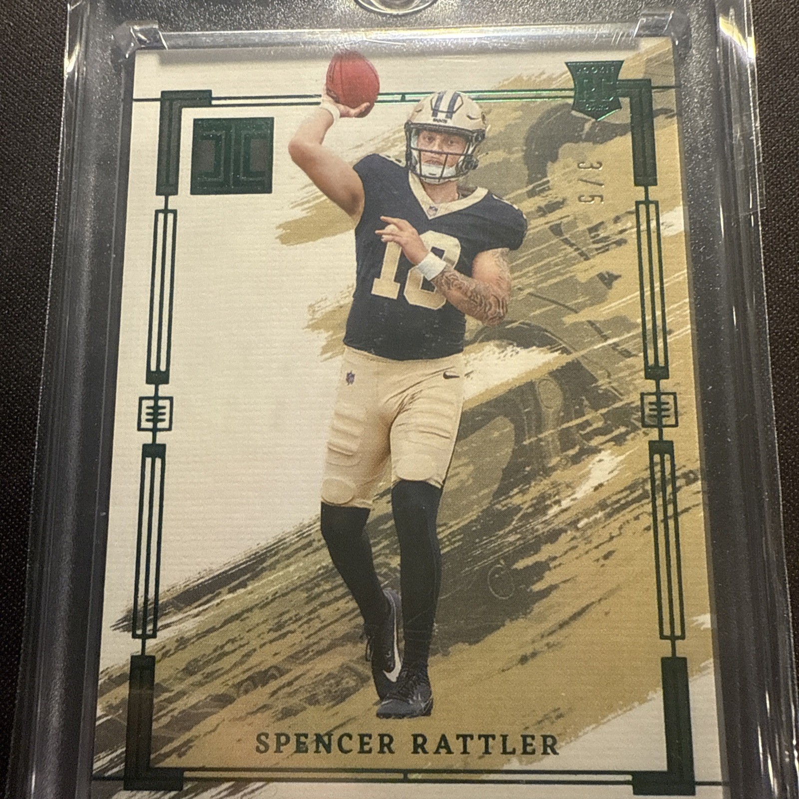 2024 Panini Impeccable #96 Spencer Rattler Emerald RC 3/5