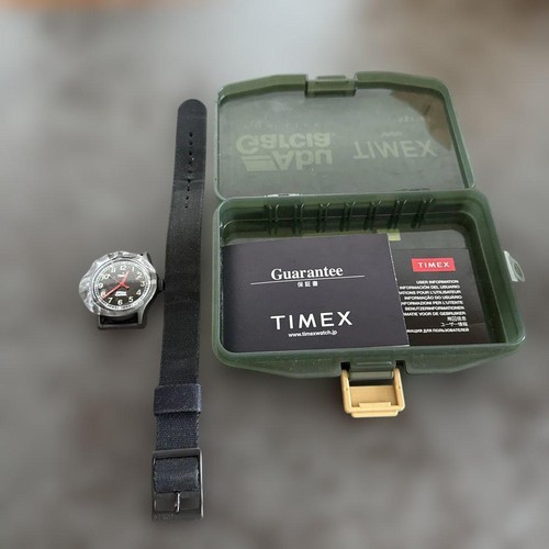 Timex Abu Garcia Watch 36mm Black Strap with Green Case Men's New from Japan - Picture 11 of 12