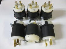 Lot of 6 Hubbell HBL2611, Twist-Lock  3 Prong Plug, 30A 125v