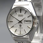 Vintage [Near MINT] SEIKO Type II 4623-8020 White Day/Date 36mm QZ Men's Watch