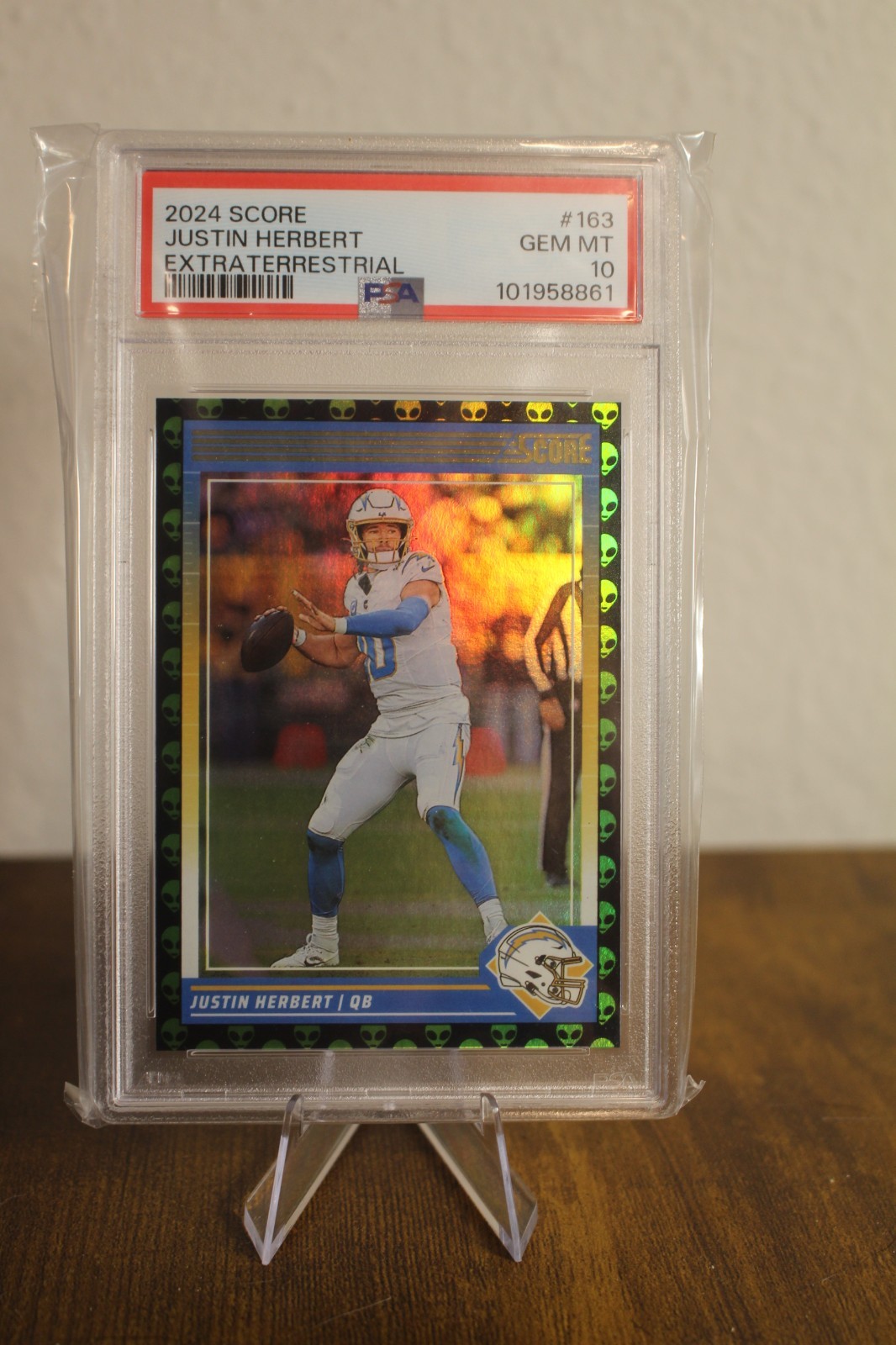 2024 Score - Justin Herbert #163 Extraterrestrial PSA10 POP 2! (Case Hit)