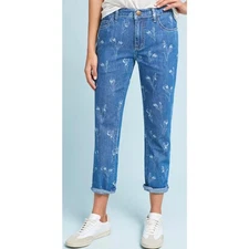 Current/Elliott The Fling Mid-Rise Relaxed Straight Jeans Size 30