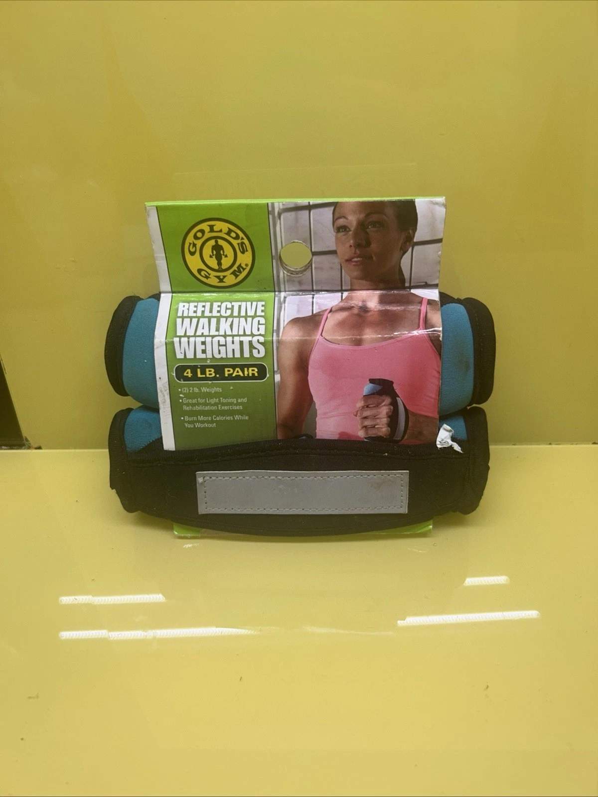 Golds Gym Reflective Walking Dumbbells Pair of 2 lb Aerobic Weights Green Health