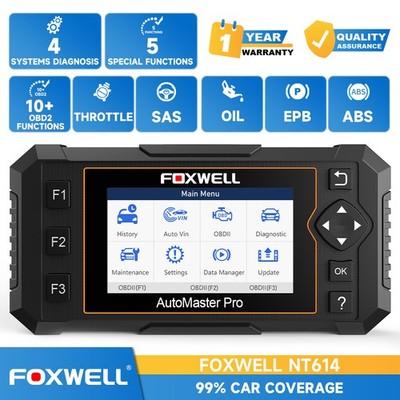 Car OBD2 Scanner FOXWELL NT614 Elite ABS SRS Engine AT Oil Diagnostic Scan Tool 