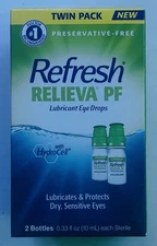REFRESH Relieva PF Lubricating Eye Drop Twin Pack 2 Bottles EXP 06/2027 NEW