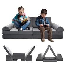 Modular Kids Play Couch &ndash; High-Density Foam Fold-Out Couch for Creative Play