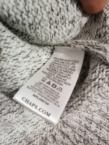 NWT Chaps Boys' Marled 1/4 Zip Mock Neck Pullover Sweater Black Twist Size 4/5 - Picture 3 of 3
