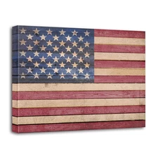 Berlun American Flag Wall Decor - Vintage 15"L x 12"W, red white and blue 