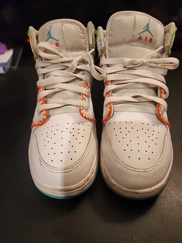 Nike Air Jordan 1 Mid Multi maglia bianco verde acqua DM6218 100 taglia 6 anni