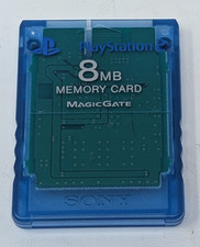 PS2 Memory Card 8MB Clear Blue OEM SCPH-10020 Sony Playstation 2 AUTHENTIC