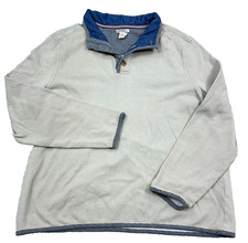 Carbon 2 Cobalt Sweater Men XL Beige Pullover Henley Polo Knit Rugby Mock Neck