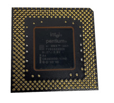 Intel Pentium MMX CPU SL27J 2.8V Vtg 1996 Ceramic Processor Gold Pin Collectible