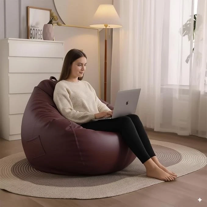 Funda sofá silla Bean Bag e imitación cuero para vivir XXXL sin relleno Foto 4 de 4