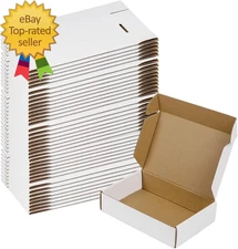 50 Pack 7X5X2 Small Shipping Boxes White Corrugated Cardboard Packaging