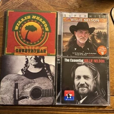 4 Willie Nelson CD Lot: Essential/Super Hits/Countryman/Great Divide, Grt. Cond.