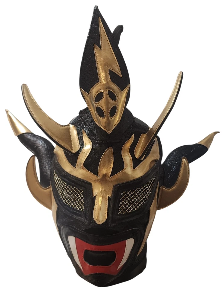 亲笔签名黑色 Jushin Thunder Liger 职业摔跤面具 — 第 4/4 张图片