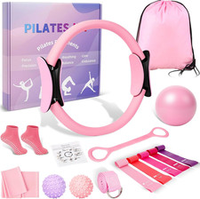 Home Pilates Kit for Women - 14 Pcs Pilates Equipment Set with Pilates Ring and