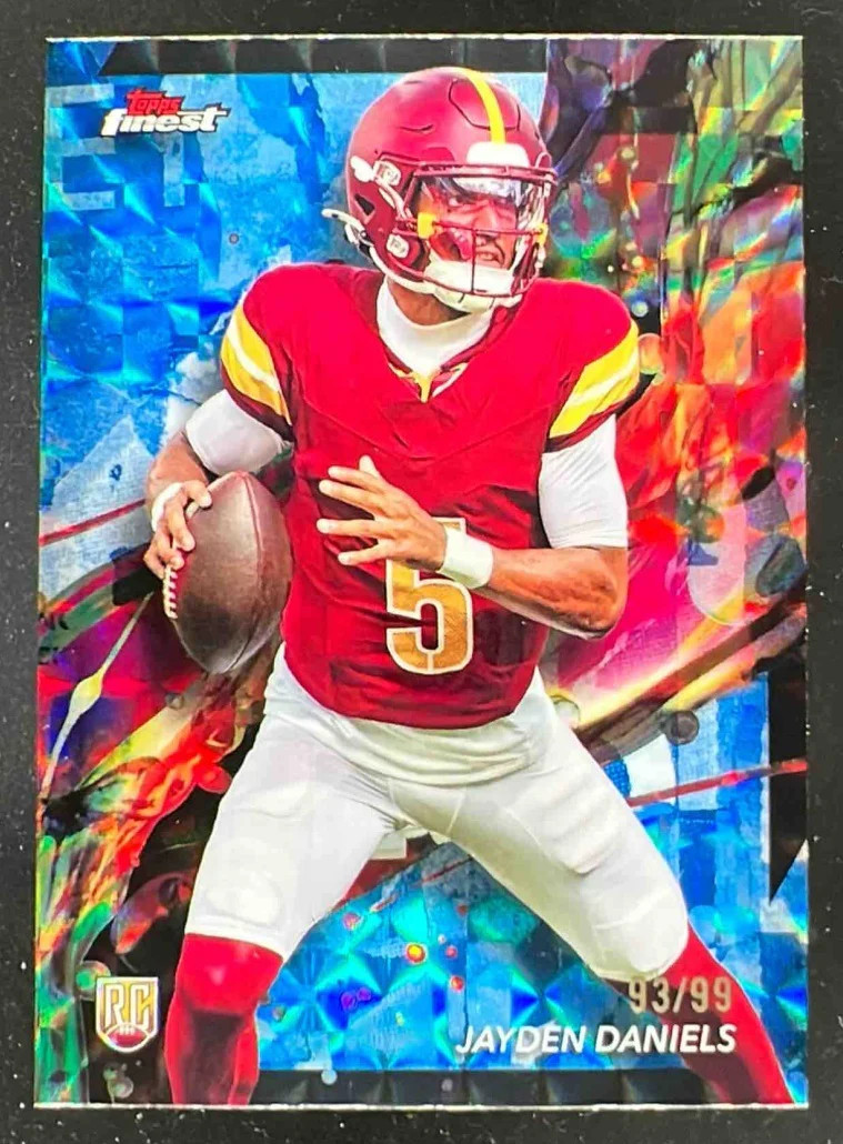 2024 Topps Finest Blue Geometric #67 Jayden Daniels Common RC /99