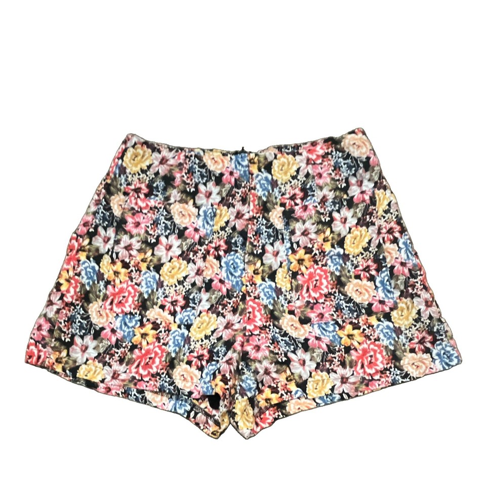 Dissh Women’s Size 12 Floral Linen Blend Shorts Multicolour High waist Tailored