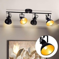Depuley Retro Rotatable 4 Way LED Ceiling Spotlight, Track Lighting with Metal