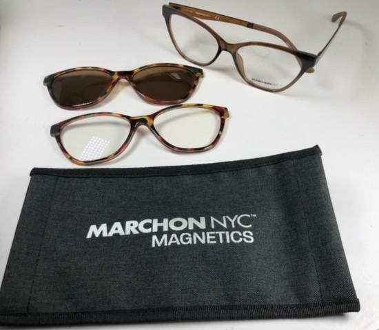 NEW MARCHON M-1500 210 Brown MAG-SET Eyeglasses 54mm with 2  display picture 1