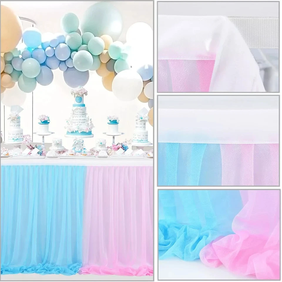 6-футовая скатерть балетная с раскрытием пола розовые и синие тюлевые настольные юбки для пола R... - Изображение 4 из 4