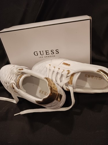 Guess Loven White w/ Gold Casual Lace Up Sneakers Women’s Size 8.5M - Picture 4 of 6