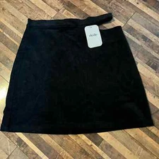Elodie Black Corduroy Mini Skirt Womens Size M Cotton Blend New with Tags