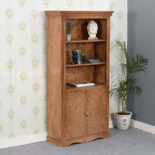 Brilinta Mango Wood Large Corner Display Bookcase Unit for Living room / Office