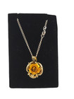 Copper Tone Metal Rose Pendant Necklace Fashion Spring Ring Clasp 16"