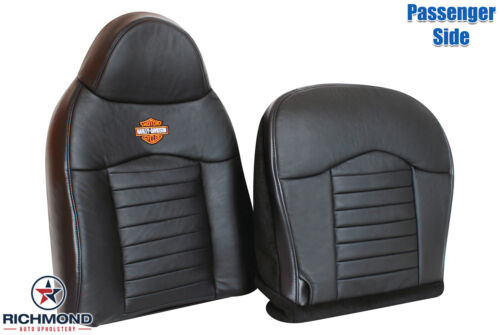 2000 Ford F-150 Harley -Passenger Side Complete Leather Seat Covers Black/Orange - Picture 8 of 12
