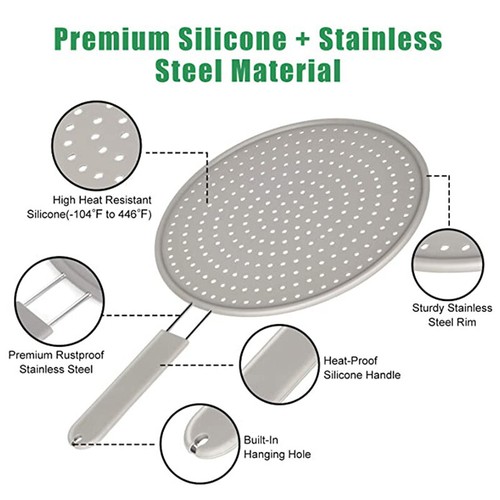 Nonstick Oil Grease Pan Lid Oil-Proof Splash Cover Frying Protection WLD RaUIA - Picture 9 of 12