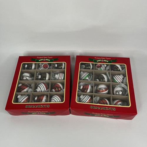 2 Boxes Radko Shiny Brite Christmas Tree Ornaments Set of 24 Mini 2023 New