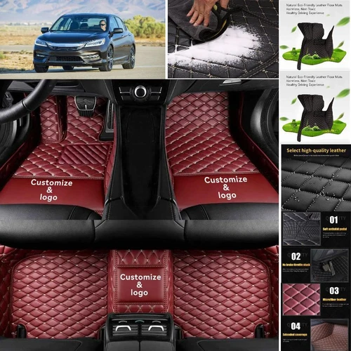 For Honda Accord Car Floor Mats Luxury Liners Leather Waterproof Carpet Non-slip - Bild 17 von 35