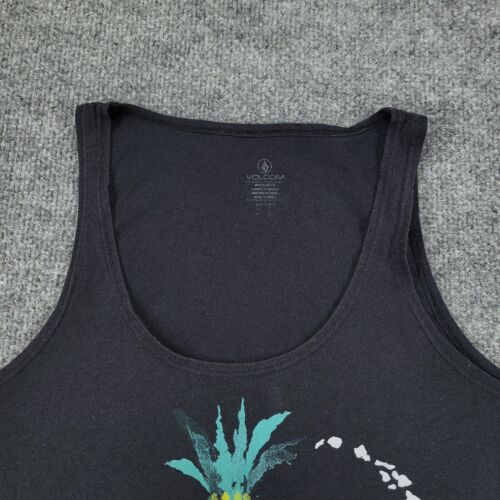 Volcom Tank Top Shirt Women Small Black Aloha Pineapple Graphic Sleeveless Adult - Picture 3 of 12