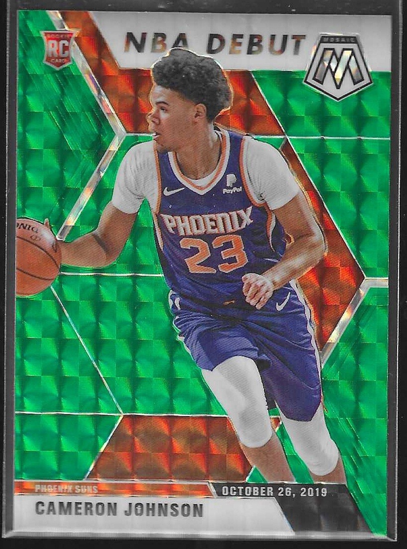 2019-20 Mosaic Cameron Johnson NBA Debut Green Prizm Rookie Card #265