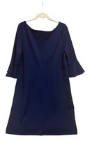 ILE New York Bell Sleeve Navy Shift Dress Size 14 Polyester Spandex Dress Classy