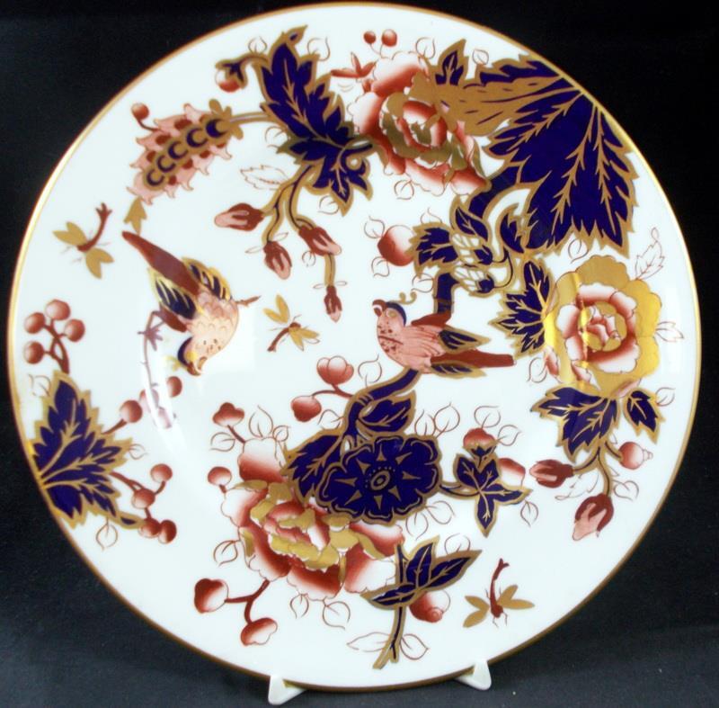 ANTIQUE F&C OSLER LONDON PORCELAIN 鑑賞用皿 Coalport Hong Kong Crown Backstamp Salad Plate 7708 with Floral