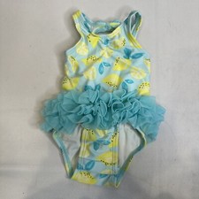 Cat Jack Swim Suit Bathing 3-6 mo Ruffles Bow Lined Lemons