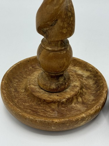 Candle Stick Holder Wood & Metal Design Pair 10” Tall Christmas Table - Picture 9 of 17