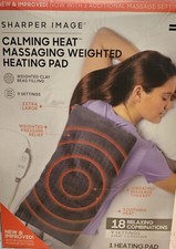 Sharper Image Weighted Heating Pad 9 Massaging Calming Heat Vibration 12 x 24