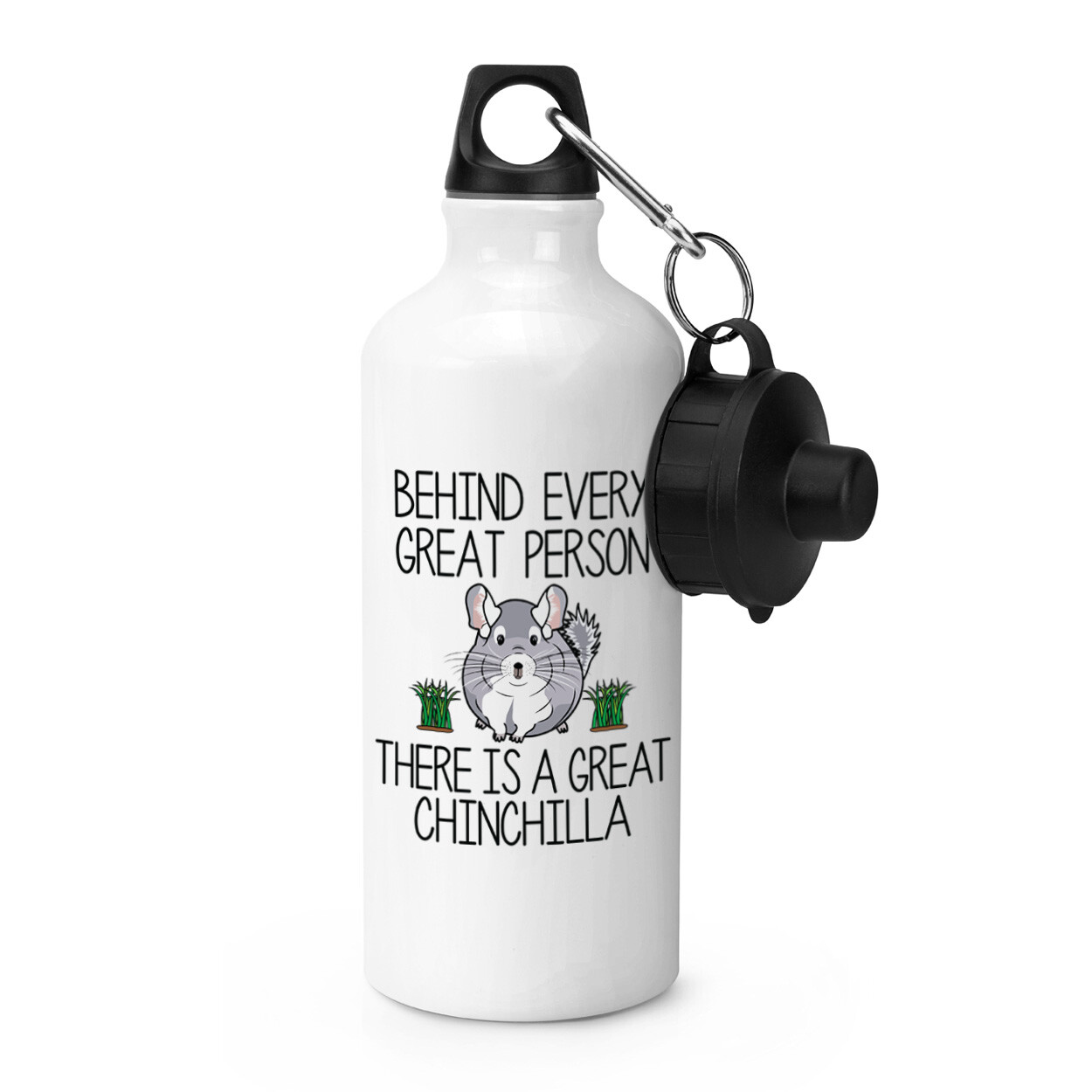 Behind Every Great Person There Is A Great Chinchilla Sports Water Bottle Funny