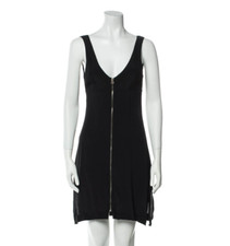 $128 REFORMATION V-Neck Black Zipper Front Mini Dress - Size XS Extra Small