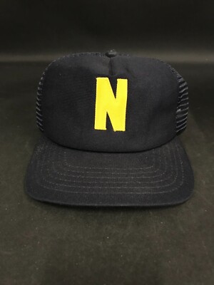 Vintage New Era  NCAA NAVY USNA Snapback Hat Cap Blue Never Worn! Mesh Back 70's
