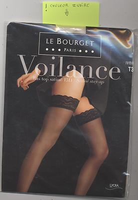 Nuovo LE BOURGET Calze Top Autoreggenti Raso 15D Avorio Taglia Matrimonio  Sera