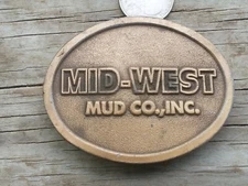 Vintage Mid-West Mud Co. Inc. Belt Buckle - Made in USA